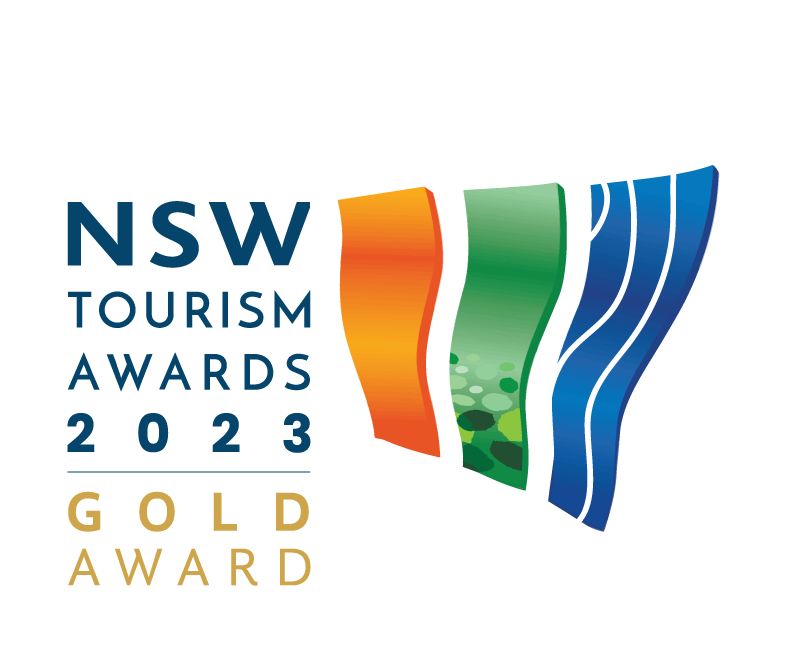 NSW Tourism Awards 2023 Gold Award badge